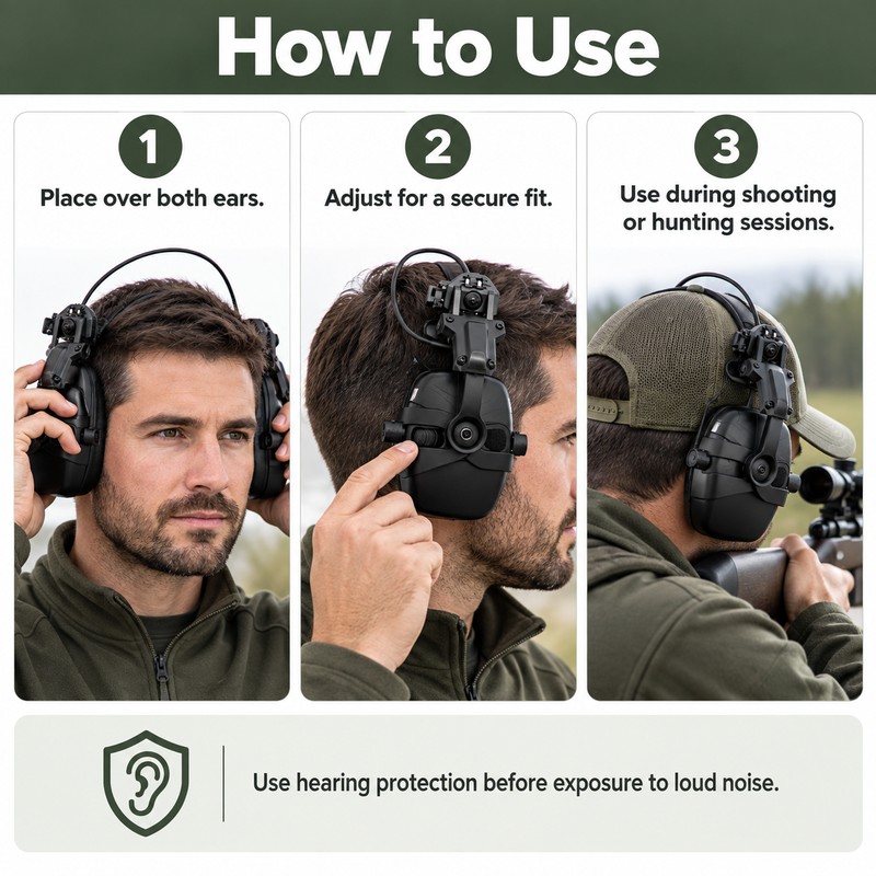 Electronic Noise-Reduction Earmuffs for Shooting – Hearing Protection Headphones for
