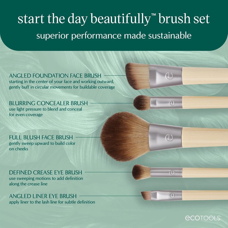 EcoTools, Start The Day Beautifully Kit, Set de Brochas para