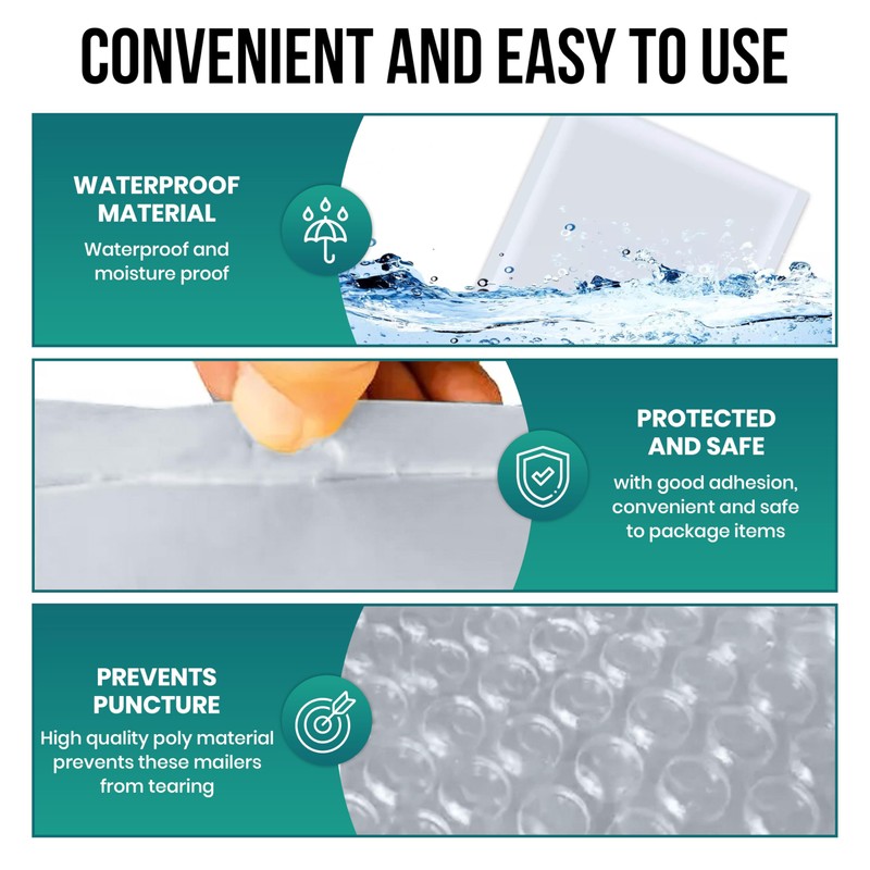 Levex - #3 8.5" x 14.5" [5 Pack] Poly Bubble