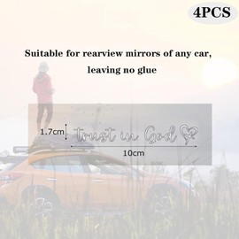 4PCS Car Stickers,Car Accessories Trust in God Rearview Mirror Sticker,Auto Stickers and Decals,Auto Decals for Women,Trust in God Mirror Decoration,Fits for Women Drivers, Motorcycles (WHITE 2)