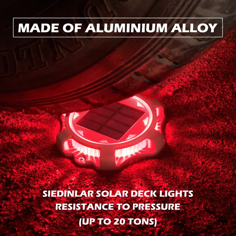 Siedinlar Solar Deck Lights Outdoor 2 Modes LED Driveway Markers