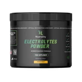 Nutrality Nutrality Electrolytes Powder 350g | Vegan | Sugar, Calcium & Artificial Flavour Free | Keto Electrolytes, Paleo Hydration | 1000mg Sodium, 200mg Potassium & 60mg Magnesium | 50 Servings | Mango