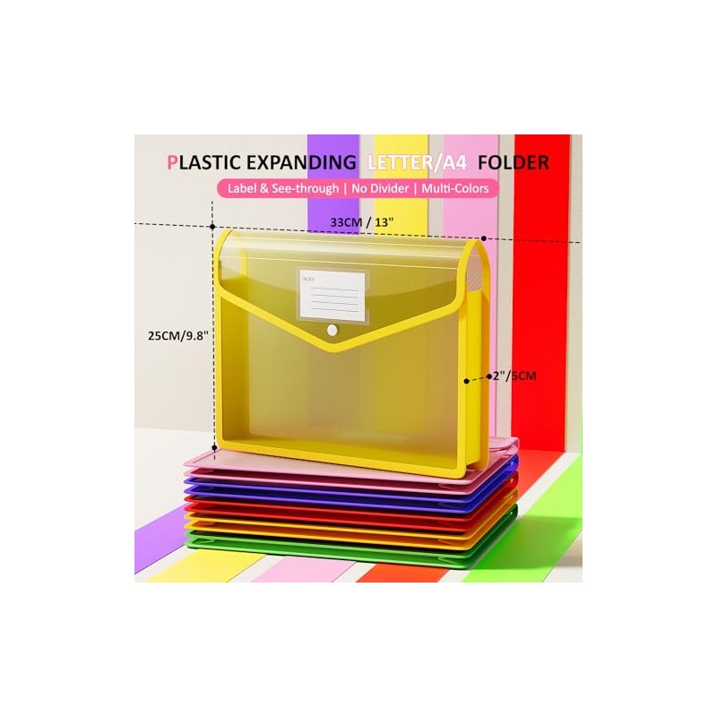 ThinkTex - Carpeta de archivos expansible de plástico, sobres transparentes