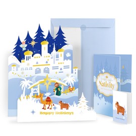 WhatSign Christmas Advent Calendar 2024-3D Christmas Pop-Up Advent Calendar Cards Nativity Scene 24 Days Christmas Countdown Calendar for Kids Adult Teen Girls Christmas Gifts