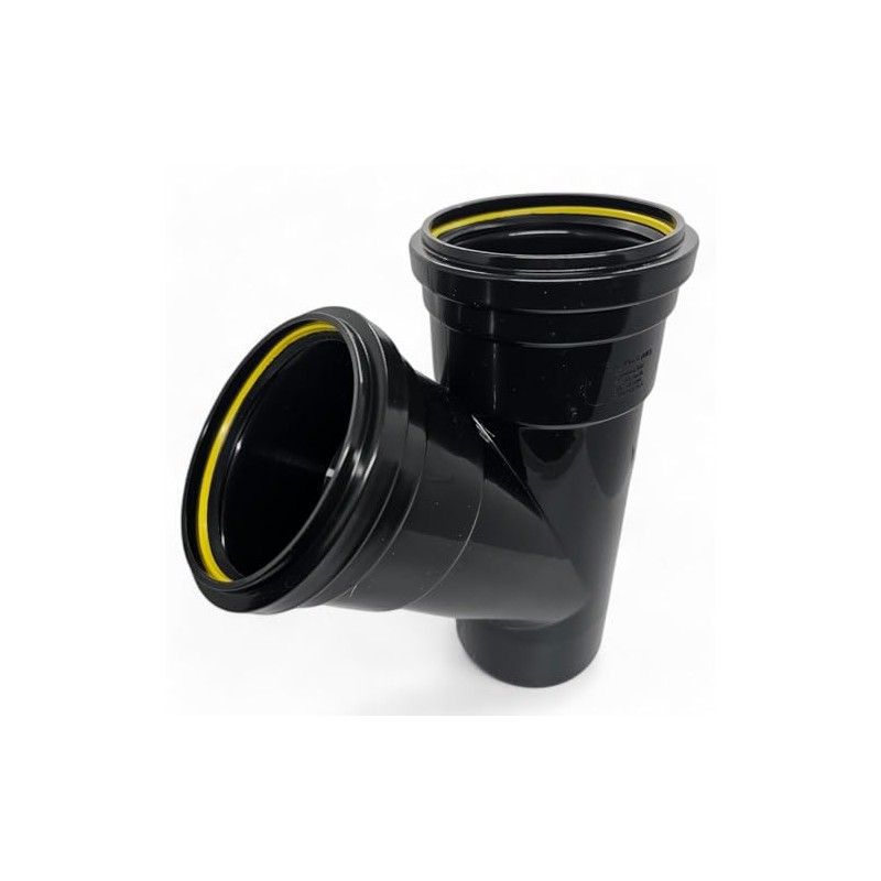 Duraplast UK™ Black 110mm (4 Inch) Soil Pushfit 45 Degree