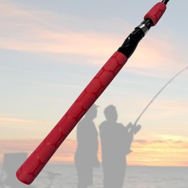 SoftShrink Hex Pattern Heat Shrink Wrap for Fishing Rod Grip, Baseball Bat, Tool Handle - Heat Resistant, Easy to Clean (25mm Dia. x 1.6m Long, Red)