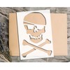 Pirate Skull & Crossbones Large Stencil for Painting, Reusable 19"
