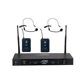 Audio2000'S AWM6002UH UHF 2-Channel System with Two Headset Wireless Microphone