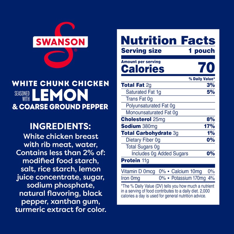SWANSON S Lemon and Coarse Ground Pepper White Chunk Cooked