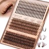 CORUSCATE Brown Lash Clusters with Spikes 60D80D Cluster Eyelash Extensions