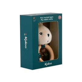 Kaloo - K'Doux K216000 Baby Teether - FSC Wood Ring - Plush Rabbit with Bell - Stimulates the Senses - Natural Motif - From Birth
