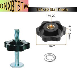 30-Piece 1/4-20 T-Track Knob Kit, Includes Star Knob, T-Bolt and Washers, T-Track Bolts, T-Track Fittings for Woodworking Jigs and Fixtures