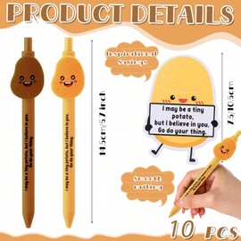MotiMind 10 Pcs Potato Pens Bulk Luminous Thank You Gifts Bulk End of Year Student Gifts from Teacher Emotional Support Potato Pens Encouragement Classroom Prizes for Nurse Week Mental Health