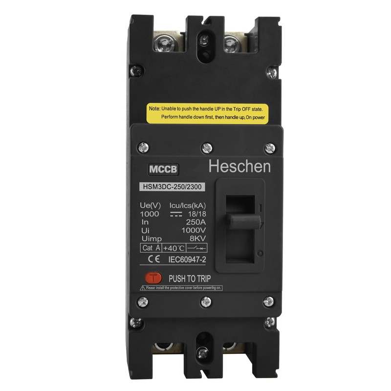 Heschen DC Molded Case Circuit Breaker MCCB, 2 Poles, DC1000V