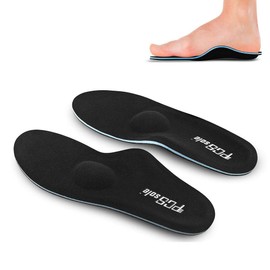 PCssole Insole High Arch Foot Support Soft Medical Functional Orthotics Insole Insert for Flat Feet,Plantar Fasciitis,Feet Pain, UK-M8-27cm, Black