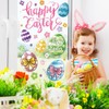 XOYTN 6 Sheets Easter Window Clings，Reusable Double-Sided Easter Egg Window