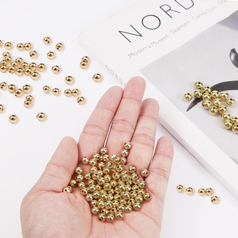 14K Gold Filled Round Ball Spacer Beads, Smooth Loose Ball