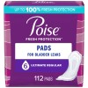 Poise Incontinence Pads for Women, 6 Drop Ultimate Absorbency, Regular,