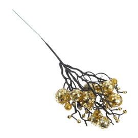 Ciieeo Golden Glitter Christmas Berry Stems Faux Twig Branches for Holiday Decorations for Christmas Tree Ornaments DIY Wreaths Festive Arrangements