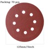 Pack of 70 Sandpaper 125 mm Velcro Sanding Discs Round