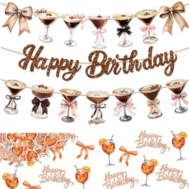 Geburtstagsdeko Set, Happy Birthday Girlande und Konfetti für Geburtstagspartys, Indoor und Outdoor Dekoration, Ideal für Erwachsene und Thementische