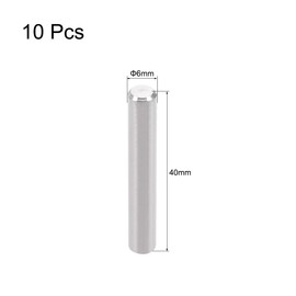 sourcing map 10Pcs 6mm x 40mm Dowel Pin 304 Stainless Steel Pegs Support Shelves Silver Tone