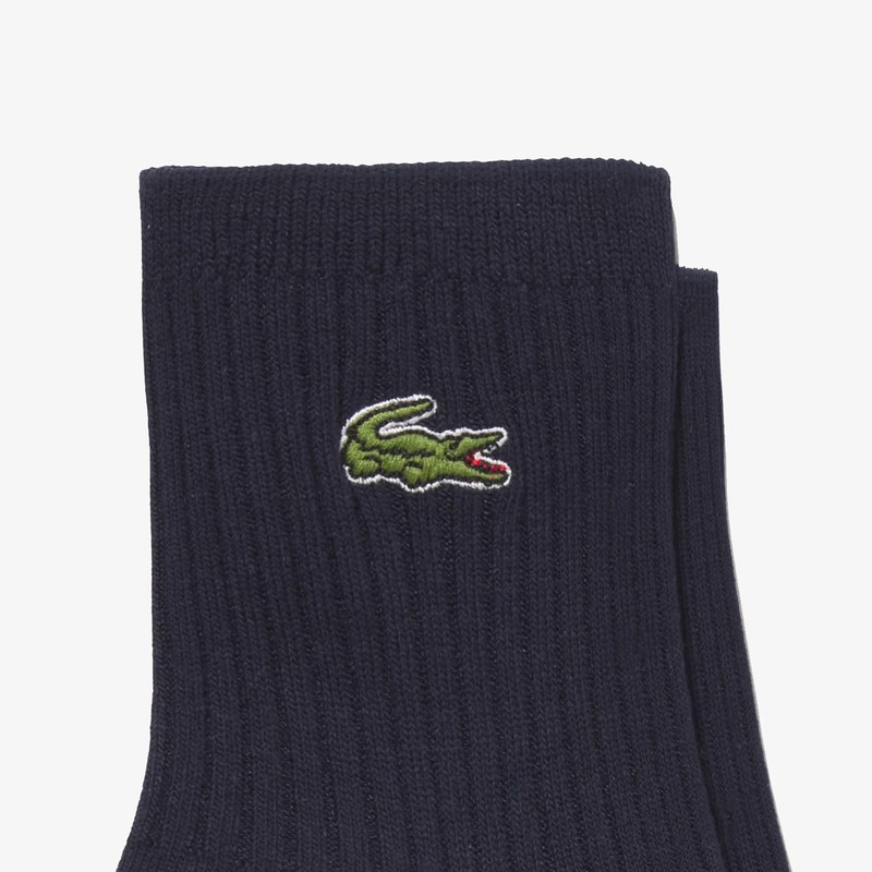 Lacoste Women's Croc Emblem Plain Short Socks, white