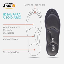 Plantillas Memory Foam Everyday - Máxima Comodidad con Espuma Flexible de Alta Densidad, Soporte en Talón, Arco y Metatarso, Transpirables y Ligeras, Tallas 27-29