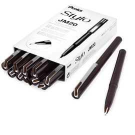 Pentel JM20 Stylo Disposable Fountain Pen – Sepia Ink - Pack of 12