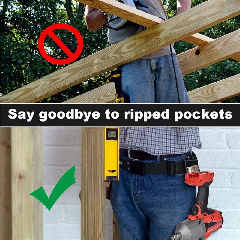 2Pcs Tape Measure Holder, Drill Holster, Low-Profile Measuring Tape Belt