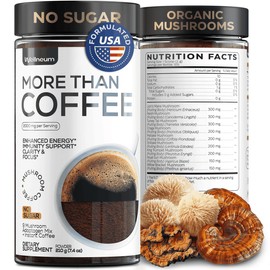 Wellneum Mushroom Coffee 9 Mushroom Adaptogen Mix Lions Mane Chaga Turkey Tail Reishi