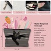 LIANGW Funny Black Cat Makeup Bag, Kitty Cosmetic Zipper Travel