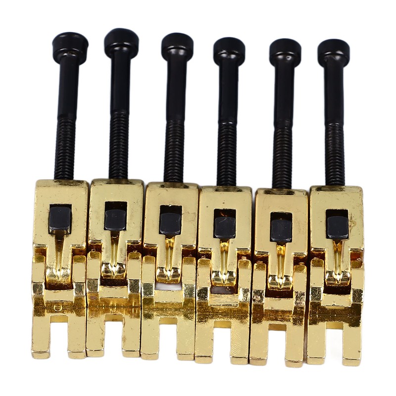 6Pcs Electric Guitar Bridge Saddle Double Locking Tremolo Metal Roller