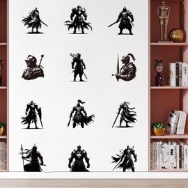 DEIKOKA Removable Knight Wall Sticker Viking Warrior Wall Decals Peel & Stick Knight Art Sticker Living Room Bedroom Children's Room Classroom Decoration