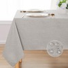 DWCN Rectangle Faux Linen Tablecloth - Textured Waterproof Spill-Proof Wrinkle