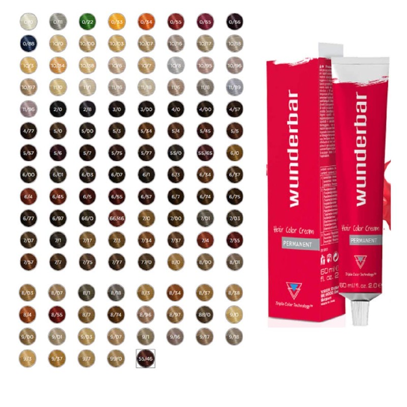 WUNDERBAR - PERMANENT HAIR COLOUR CREAM - FULL RANGE 60ML