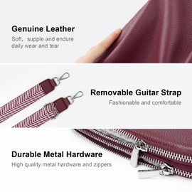 befen Genuine Leather Cross Body Bags for Women-Small Handbags for Women Clutch Phone Bag With Wide Adjustable Shoulder Strap-Burgundy