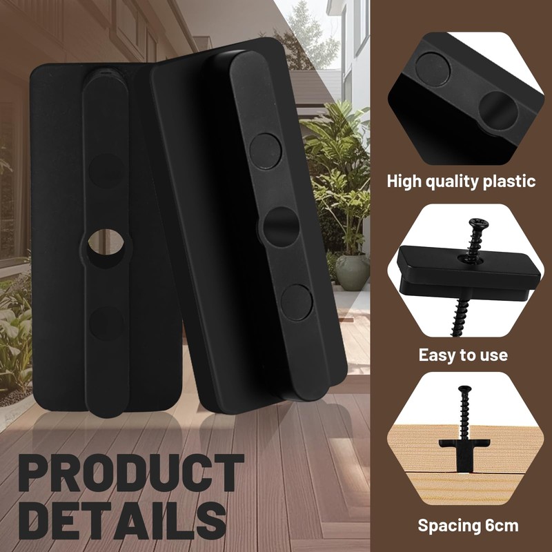 KXVXXV Pack of 105 WPC Plank Clips 6 mm, WPC