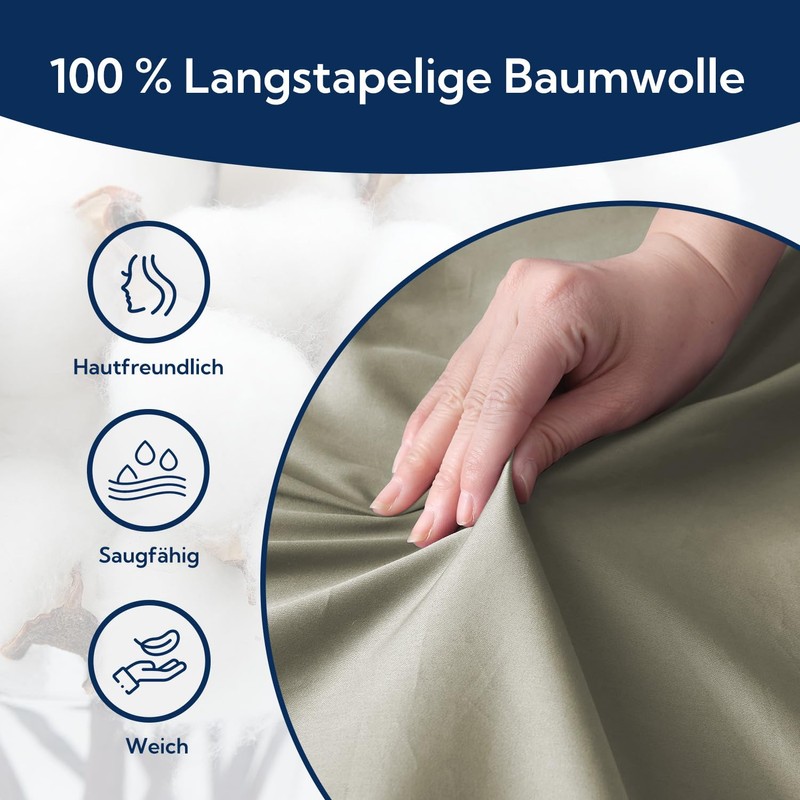 MILDLY Fitted Sheet 90 x 190 cm Satin, 100% Long
