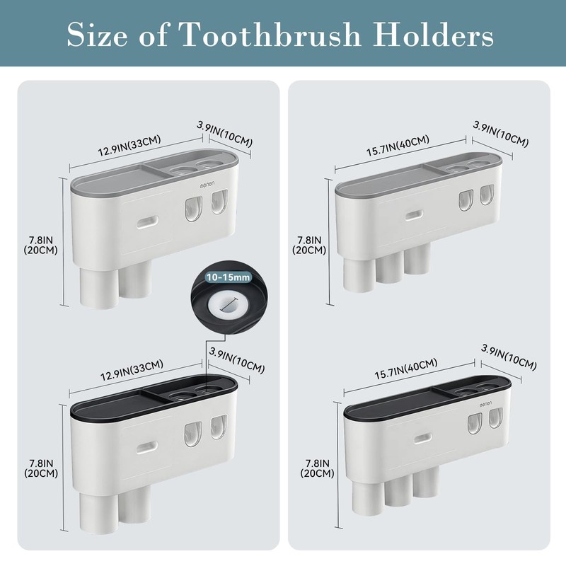 BHeadCat Toothbrush Holders Wall Mounted, Toothbrush Holder with Automatic Toothpaste