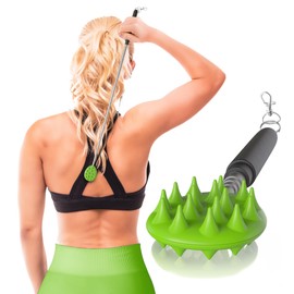 Llavero telescópico para rascador de cactus con una sola mano, alivio de picazón para espalda, cuello, cabeza, barba y cuerpo, el mejor regalo para hombres y mujeres, color verde