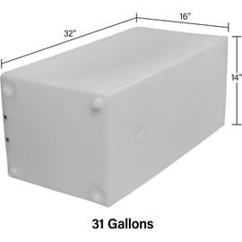 Ameri-Kart 29 Gallon RV Fresh Water Tank, Potable Water Storage Tank for Drinking, Cooking, Cleaning, Showering, for Campers, Trailers, Motorhomes, RVs, Cube Shape, 32" x 16" x 14" (WT-5077)