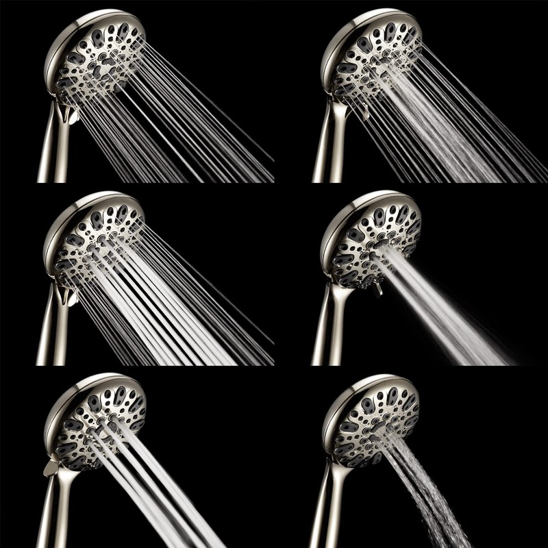 Couradric Handheld Shower Head, 6 Spray Setting High Pressure Shower