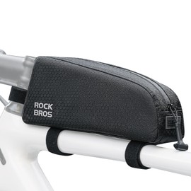ROCKBROS Bike Frame Bag Waterproof Bicycle Top Tube Bag 0.9 L Narrow Cycle Bag for Frame Storage Bag for Cycling, E-Bike, Gravel Bag, Road Bike, MTB Accessories, Black