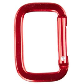 Paracord Planet Rectangle Carabiner, Red, 20 Pack - Aluminum D Ring Clip