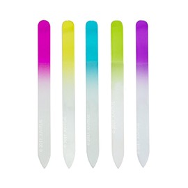 Assorted Colors Premium Crystal Glass Nail File Set of 5