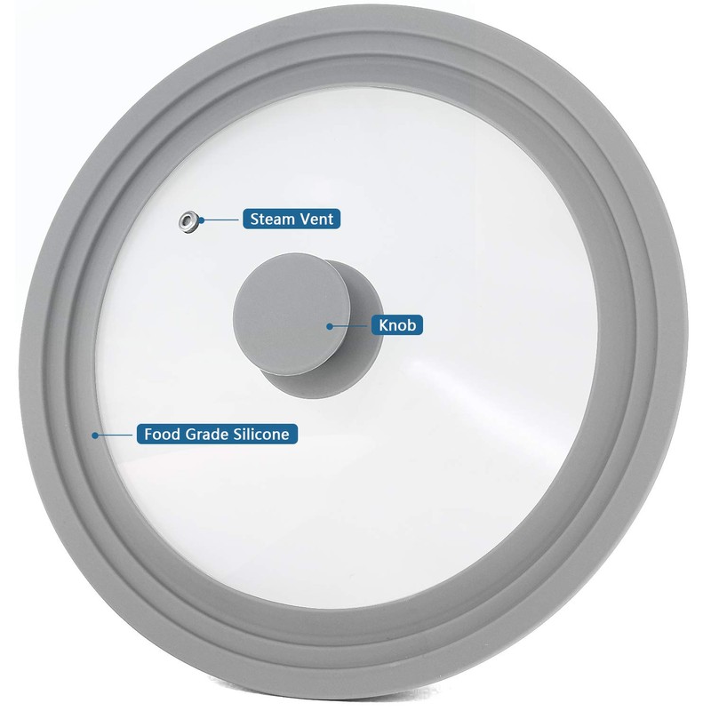TOPULORS Universal Lid for Pots, Pans and Skillets, Tempered Glass