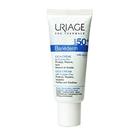 Uriage Bariderm-Cica Crema Multiusos con Protector Solar SPF50. Crema Facial de Da con Cobre-Zinc - Previene la Formacin de Marcas en la Piel -...    