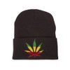 Gravity Threads Patch Short Cuffed Beanie - Rasta Leaf