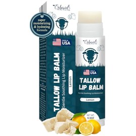 Bálsamo labial de sebo de ternera, cera de abejas natural de sarga, crema hidratante hidratante alimentada con pasto de bisonte, bálsamo para el cuidado de los labios, alivia los labios agrietados